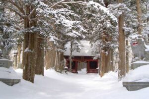 冬の戸隠神社奥社 随神門